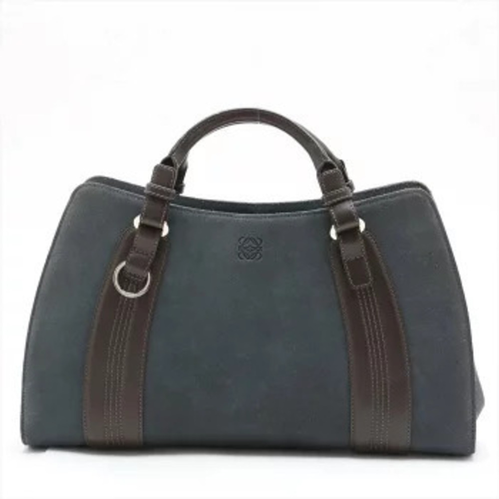 Loewe Anagram Leather Tote Black Gray